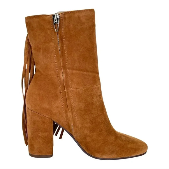 Dolce Vita Rhoda Tan Suede Tasseled Womens Ankle Boots Size 6M - Picture 4 of 16